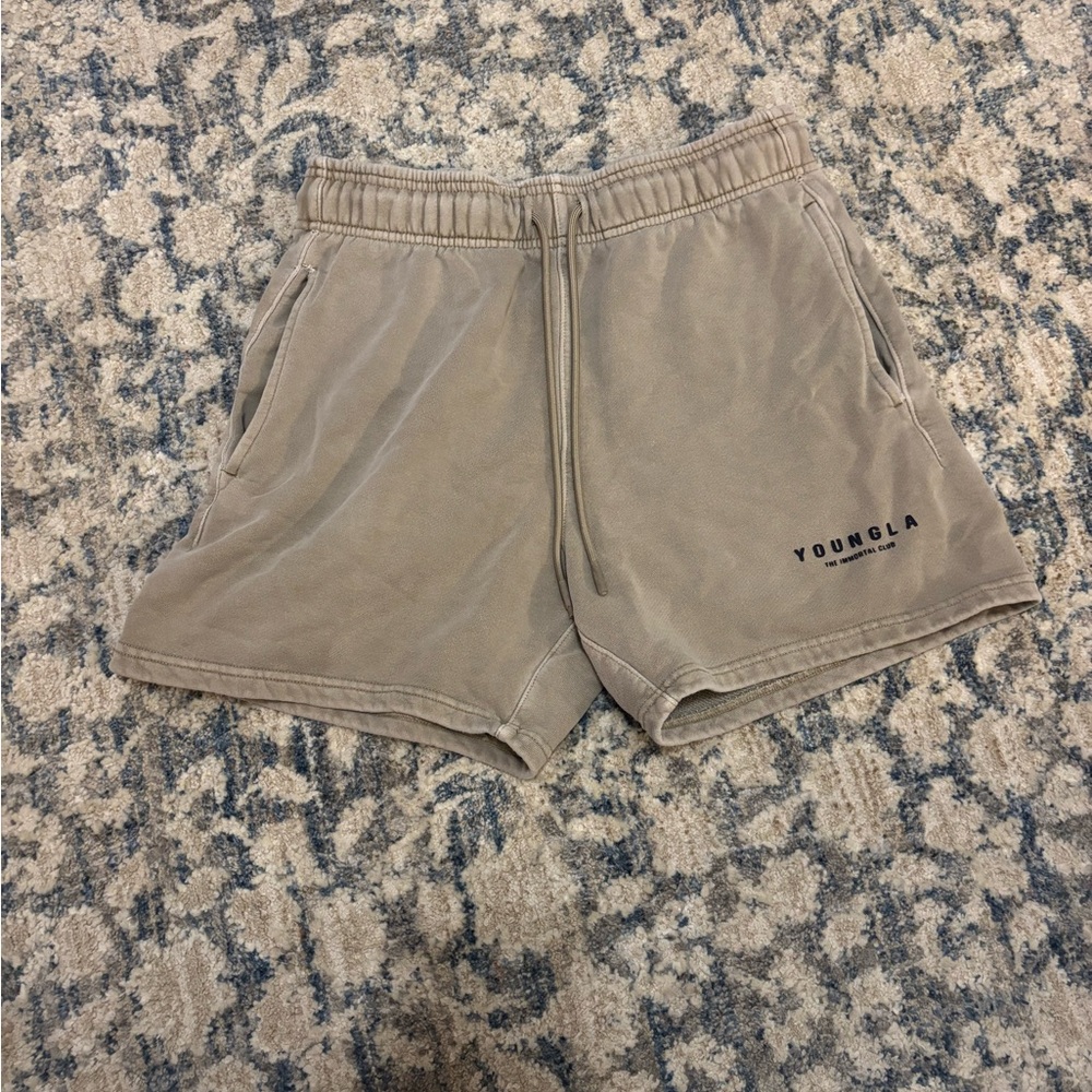 YoungLA Taupe Relaxed Fit Shorts